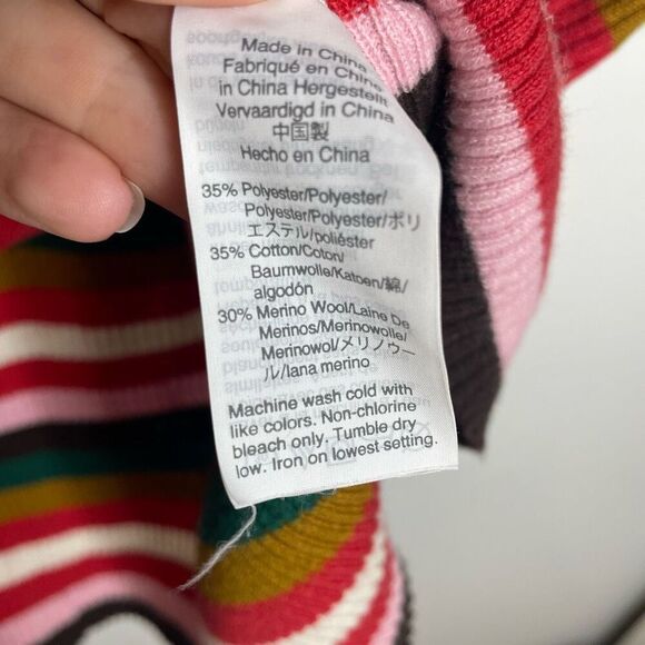 Madewell Women's Red Cognac Tan Stripe Bayford Sweater Tank Top Size M Med read - Picture 4 of 7